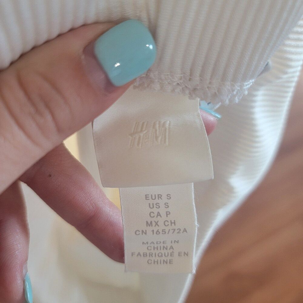 H&M White Ribbed Leggings Size Small - Picture 5 of 5